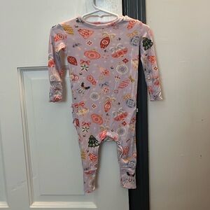 Posh Peanut Girl's 3-6 months  Holly button up long sleeved romper